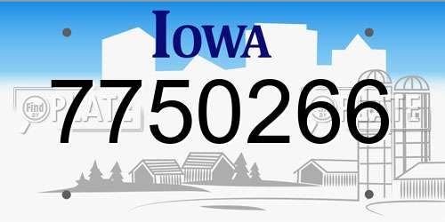 7750266 Iowa License Plate