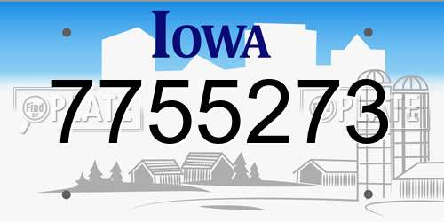 7755273 Iowa License Plate