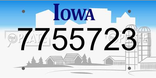 7755723 Iowa License Plate