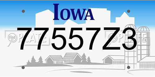 77557Z3 Iowa License Plate