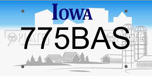 775BAS Iowa License Plate