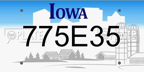 775E35 Iowa License Plate