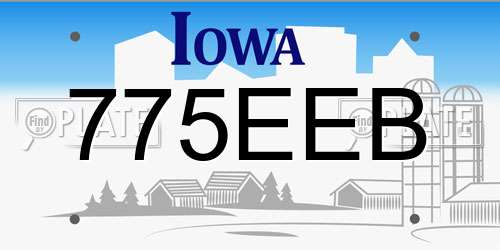 775EEB Iowa License Plate