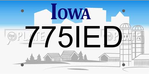 775IED Iowa License Plate