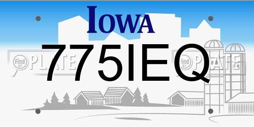 775IEQ Iowa License Plate