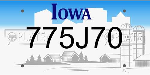 775J70 Iowa License Plate