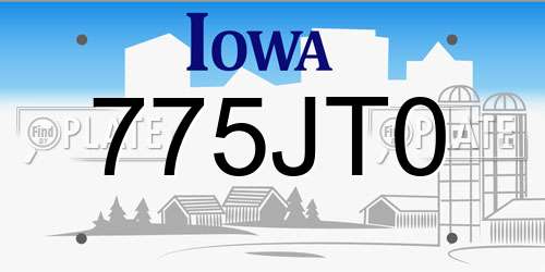 775JT0 Iowa License Plate