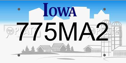 775MA2 Iowa License Plate