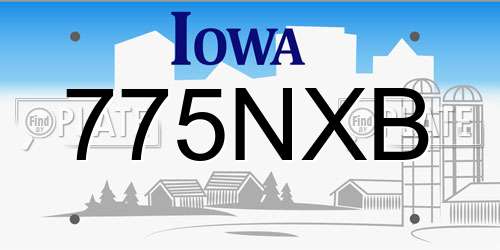 775NXB Iowa License Plate