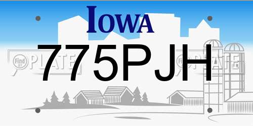 775PJH Iowa License Plate