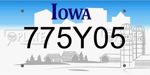 775Y05 Iowa License Plate