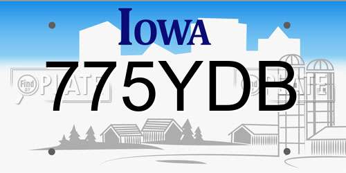 775YDB Iowa License Plate