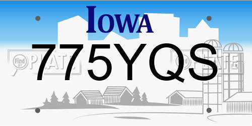 775YQS Iowa License Plate