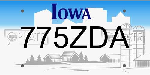 775ZDA Iowa License Plate
