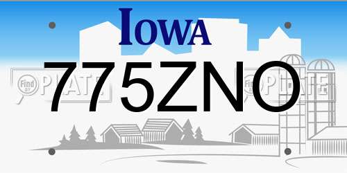775ZNO Iowa License Plate