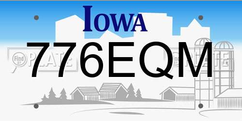 776EQM Iowa License Plate