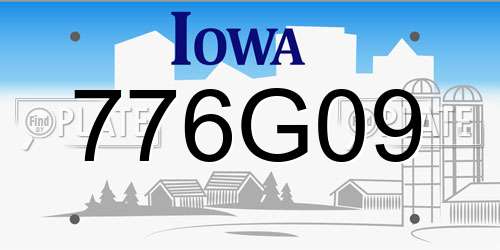 776G09 Iowa License Plate