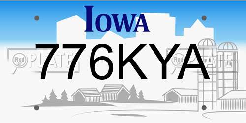 776KYA Iowa License Plate