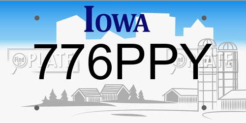 776PPY Iowa License Plate