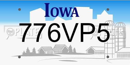 776VP5 Iowa License Plate
