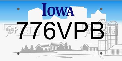 776VPB Iowa License Plate