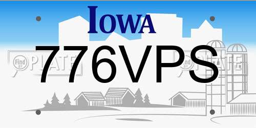 776VPS Iowa License Plate