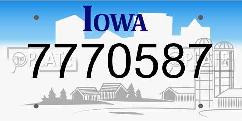 7770587 Iowa License Plate