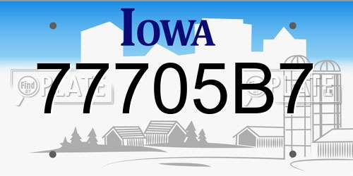77705B7 Iowa License Plate