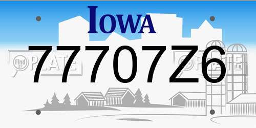 77707Z6 Iowa License Plate