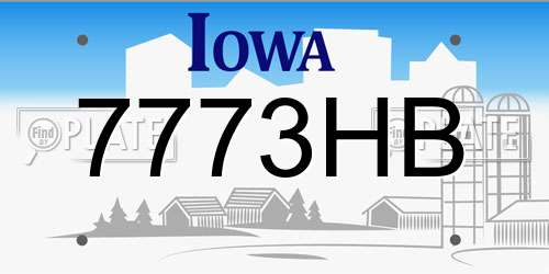 7773HB Iowa License Plate