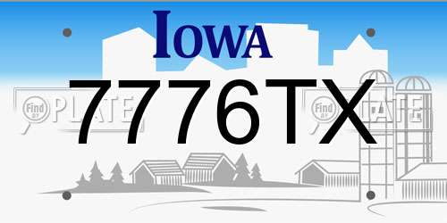 7776TX Iowa License Plate