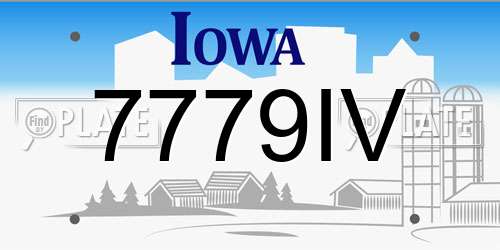 7779IV Iowa License Plate