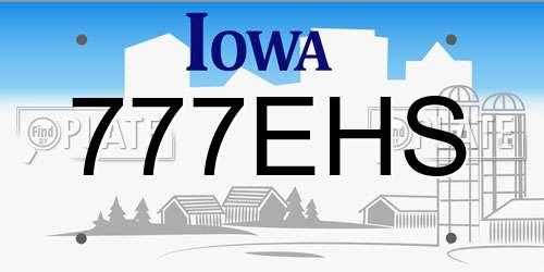 777EHS Iowa License Plate