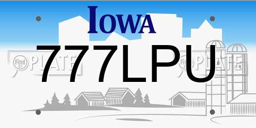 777LPU Iowa License Plate