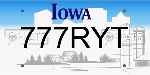 777RYT Iowa License Plate