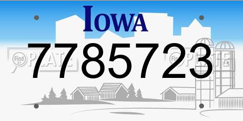 7785723 Iowa License Plate