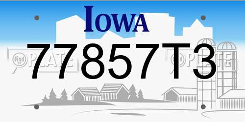 77857T3 Iowa License Plate