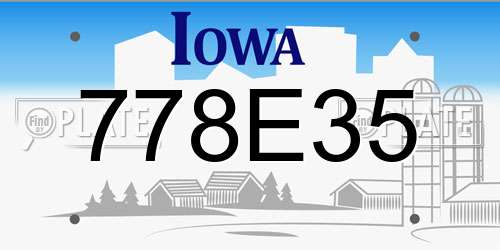 778E35 Iowa License Plate