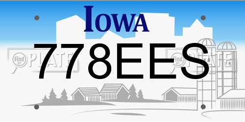 778EES Iowa License Plate