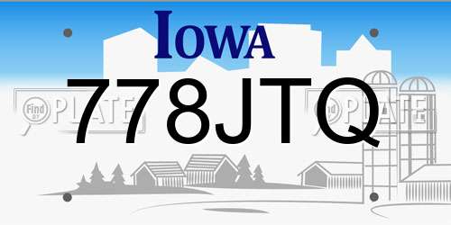 778JTQ Iowa License Plate