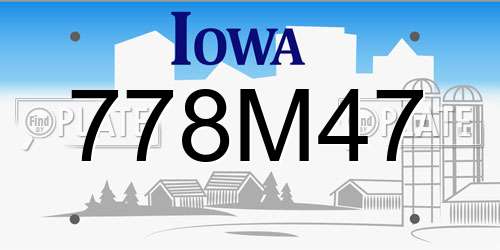 778M47 Iowa License Plate