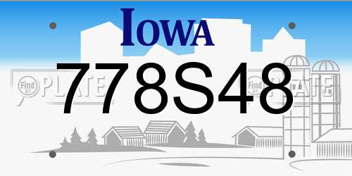 778S48 Iowa License Plate