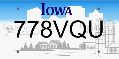 778VQU Iowa License Plate
