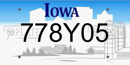 778Y05 Iowa License Plate