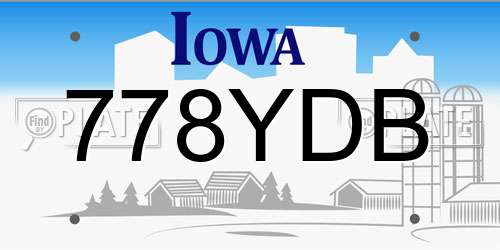 778YDB Iowa License Plate
