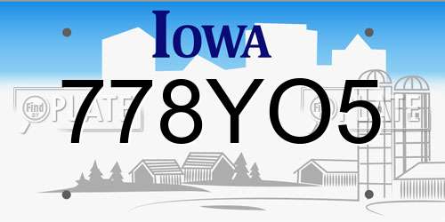 778YO5 Iowa License Plate