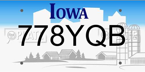 778YQB Iowa License Plate