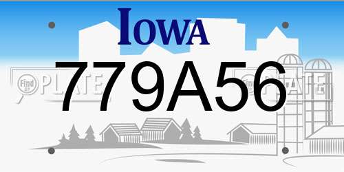 779A56 Iowa License Plate
