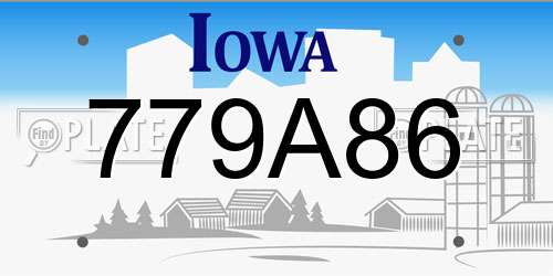 779A86 Iowa License Plate