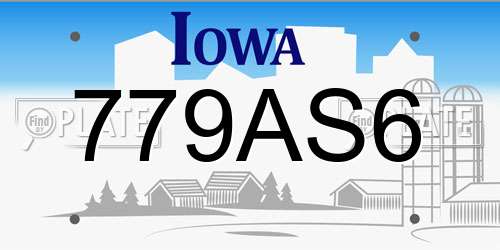 779AS6 Iowa License Plate